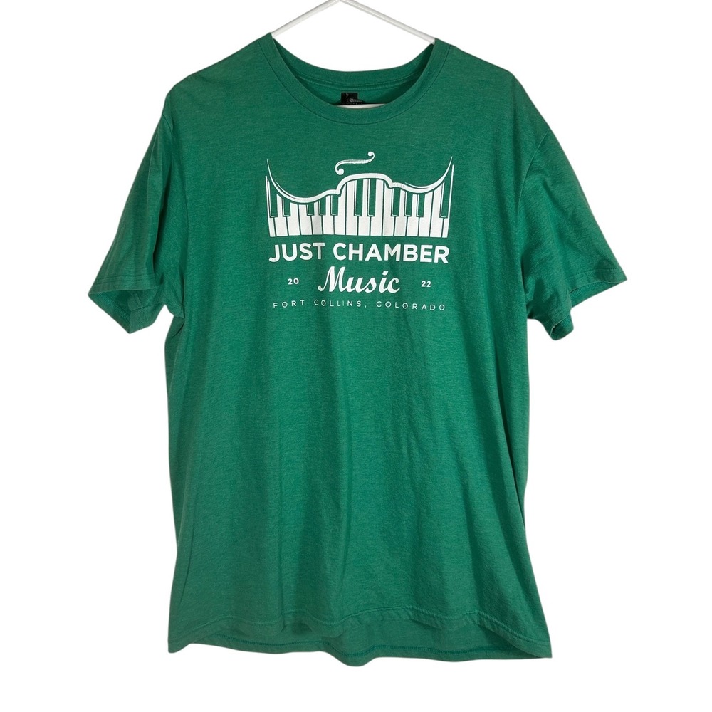 District Just Chamber Music 2022 Fort Collins Colorado Green Graphic Tee Mens L